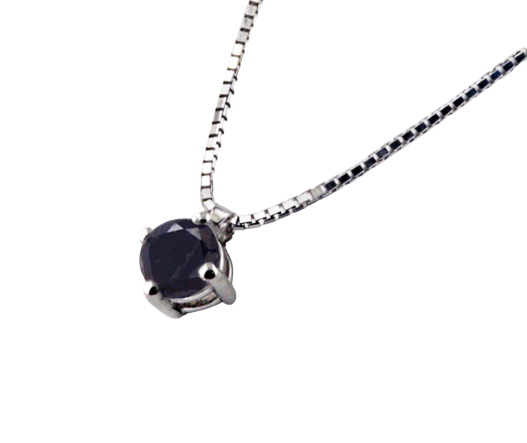 Collana con ciondolo -18 carati Oro bianco Diamante (Naturale) nero 0.45ct