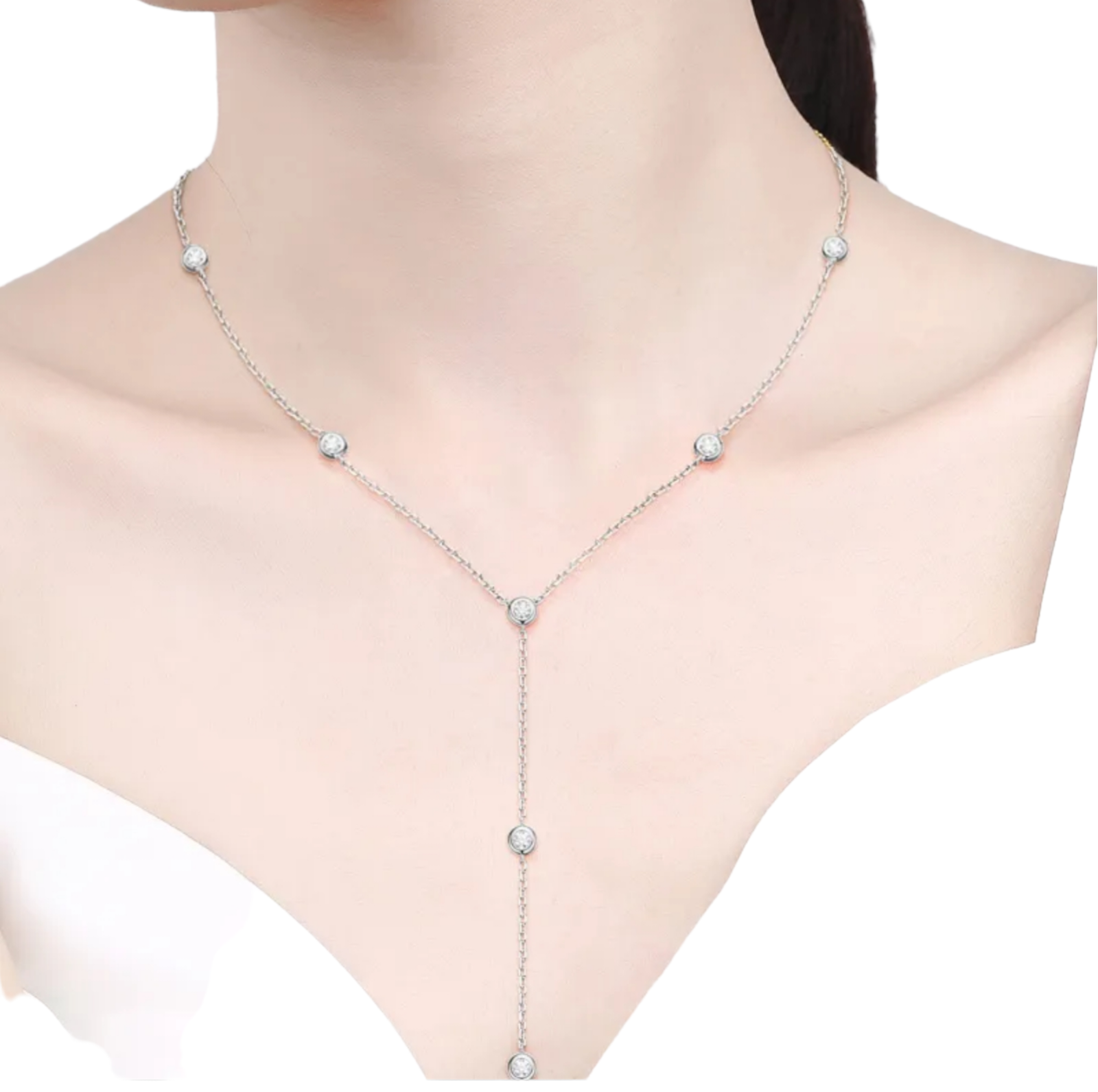 collana in oro giallo 18k 750 e 8 diamanti naturali 0,80 ct