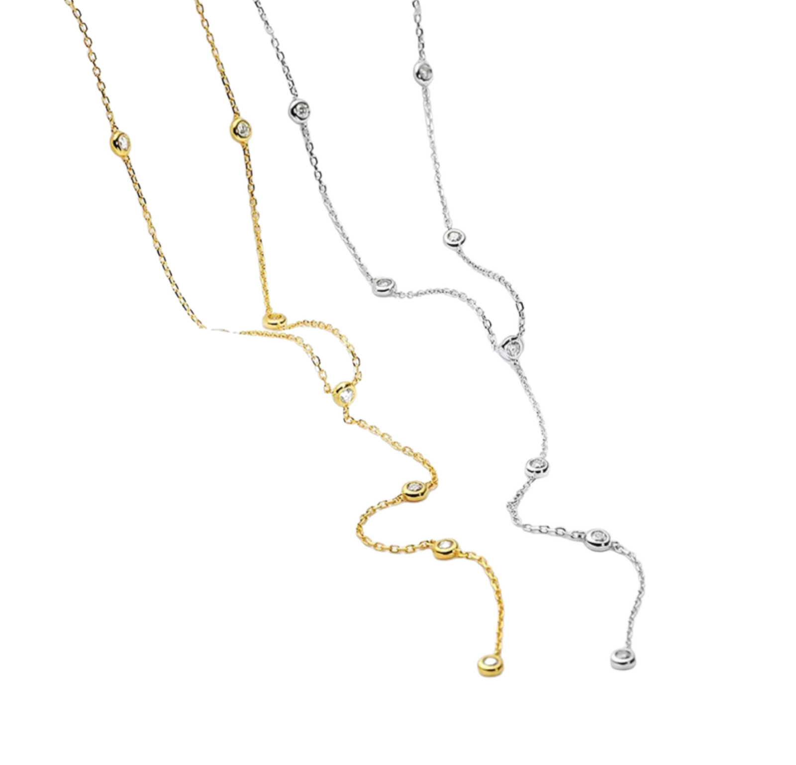 collana in oro giallo 18k 750 e 8 diamanti naturali 0,80 ct