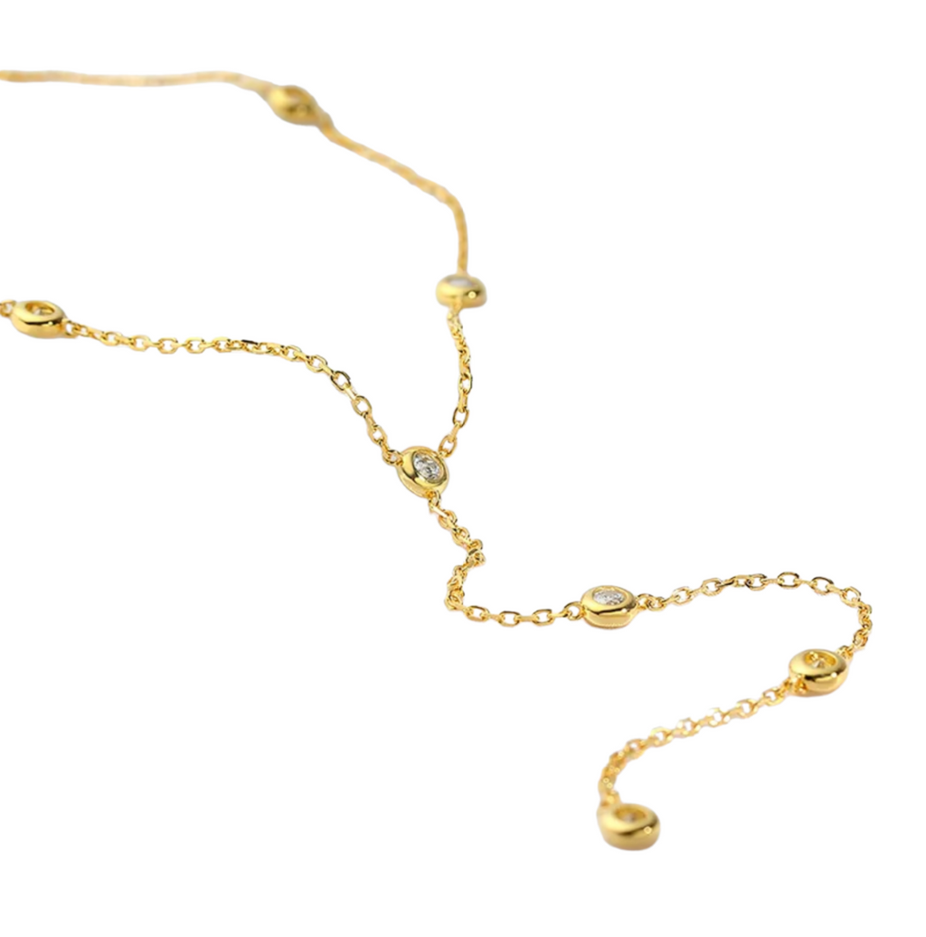 collana in oro giallo 18k 750 e 8 diamanti naturali 0,80 ct