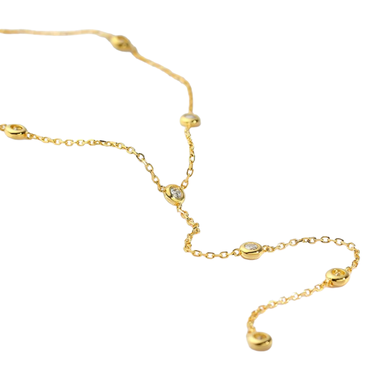 collana in oro giallo 18k 750 e 8 diamanti naturali 0,80 ct