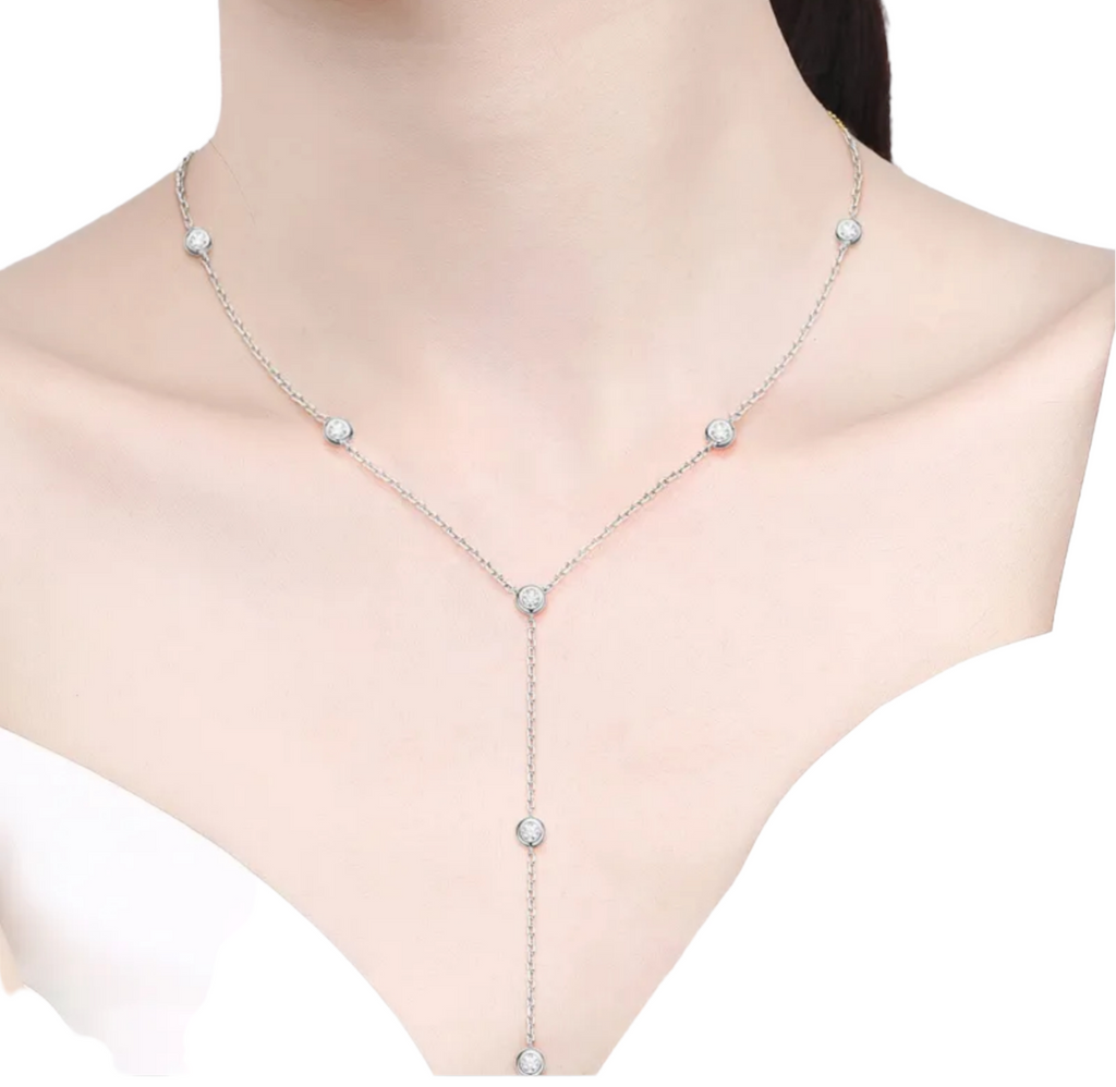 collana in oro giallo 18k 750 e 8 diamanti naturali 0,80 ct