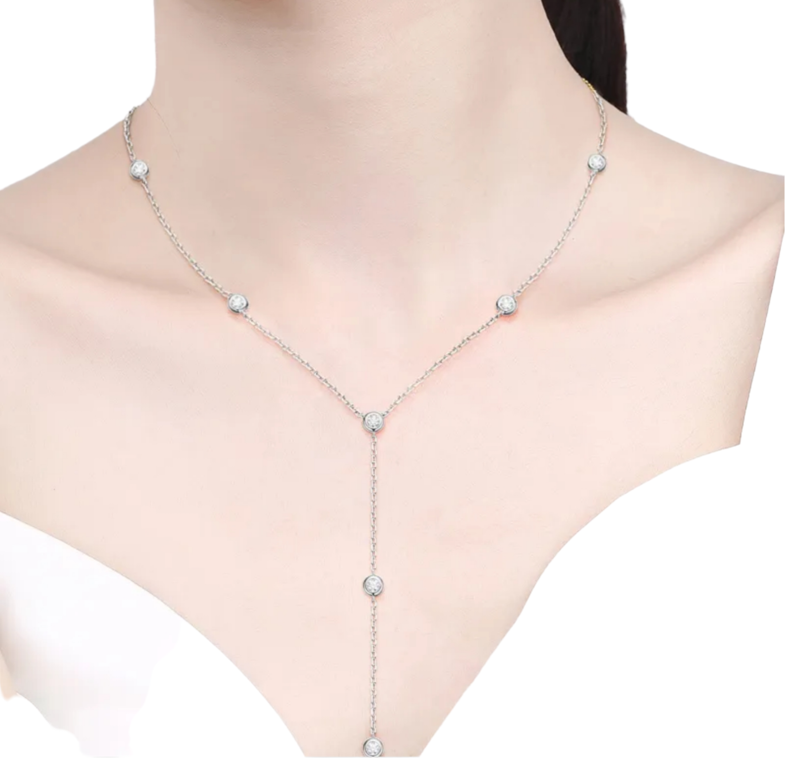 collana in oro giallo 18k 750 e 8 diamanti naturali 0,80 ct