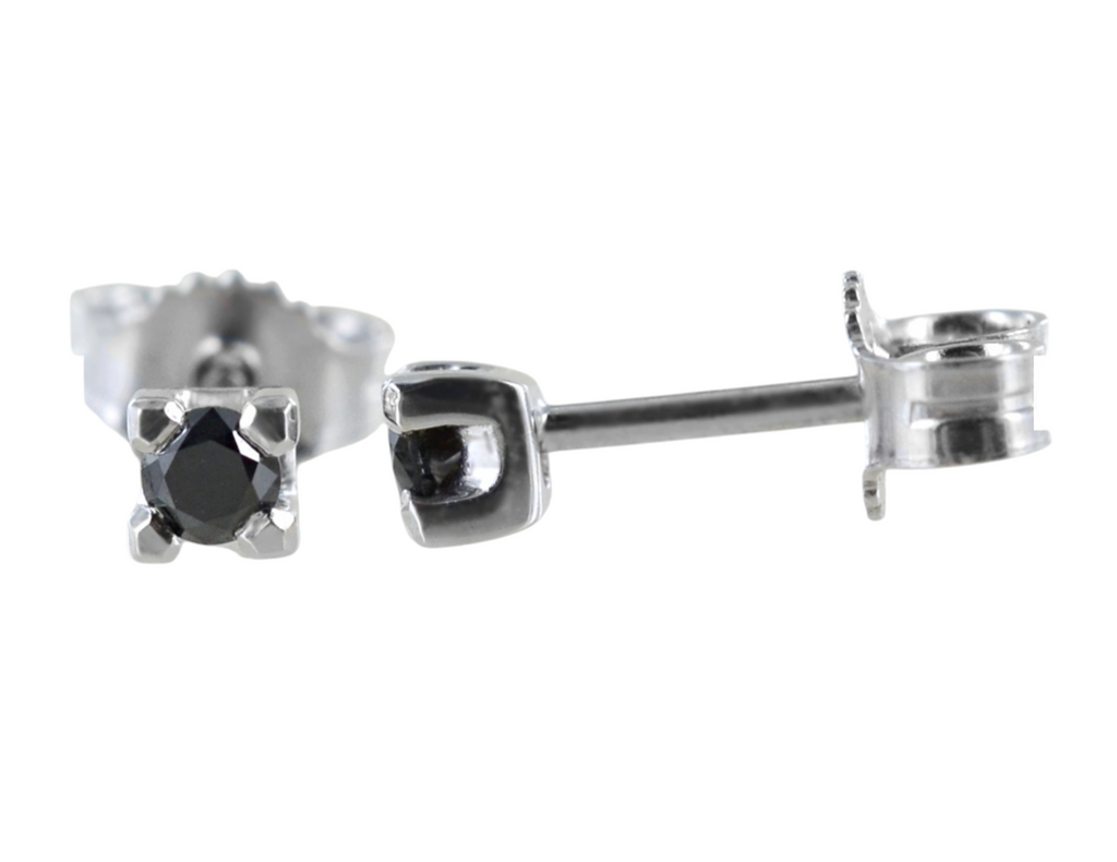 Orecchini punto luce con diamanti naturali neri 0.40 ct