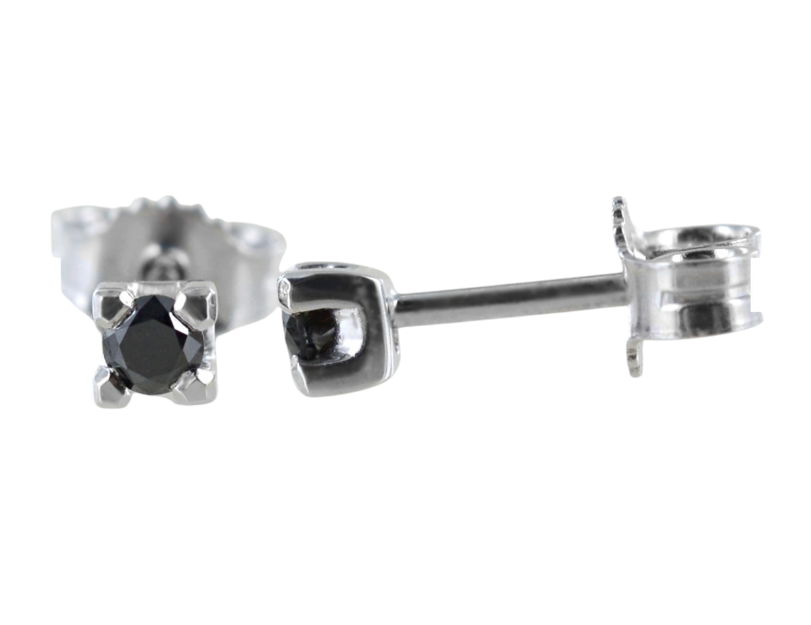 Orecchini punto luce con diamanti naturali neri 0.40 ct