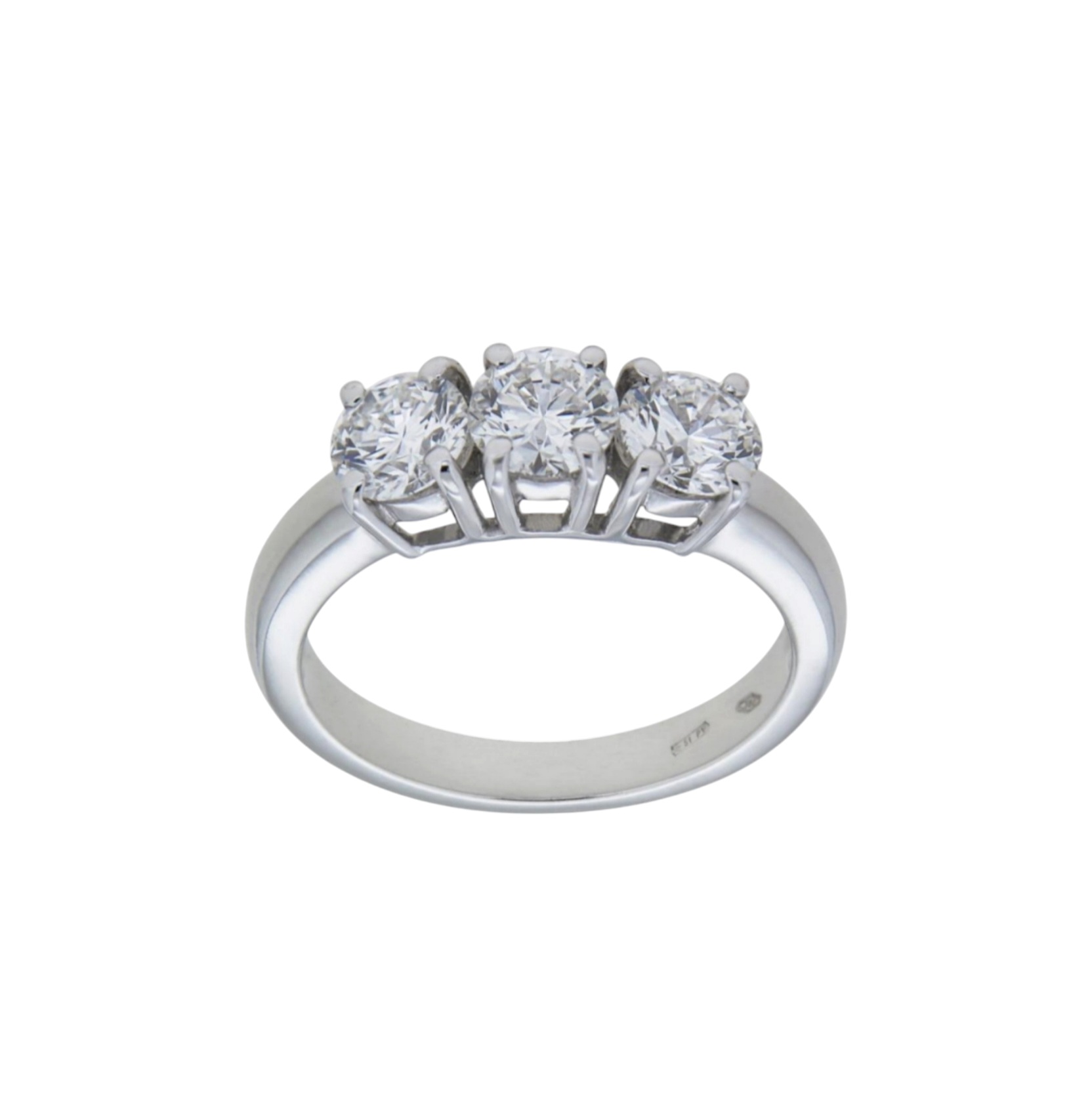 Anello trilogy , diamanti naturali 0.60ct certificato IGI D IF