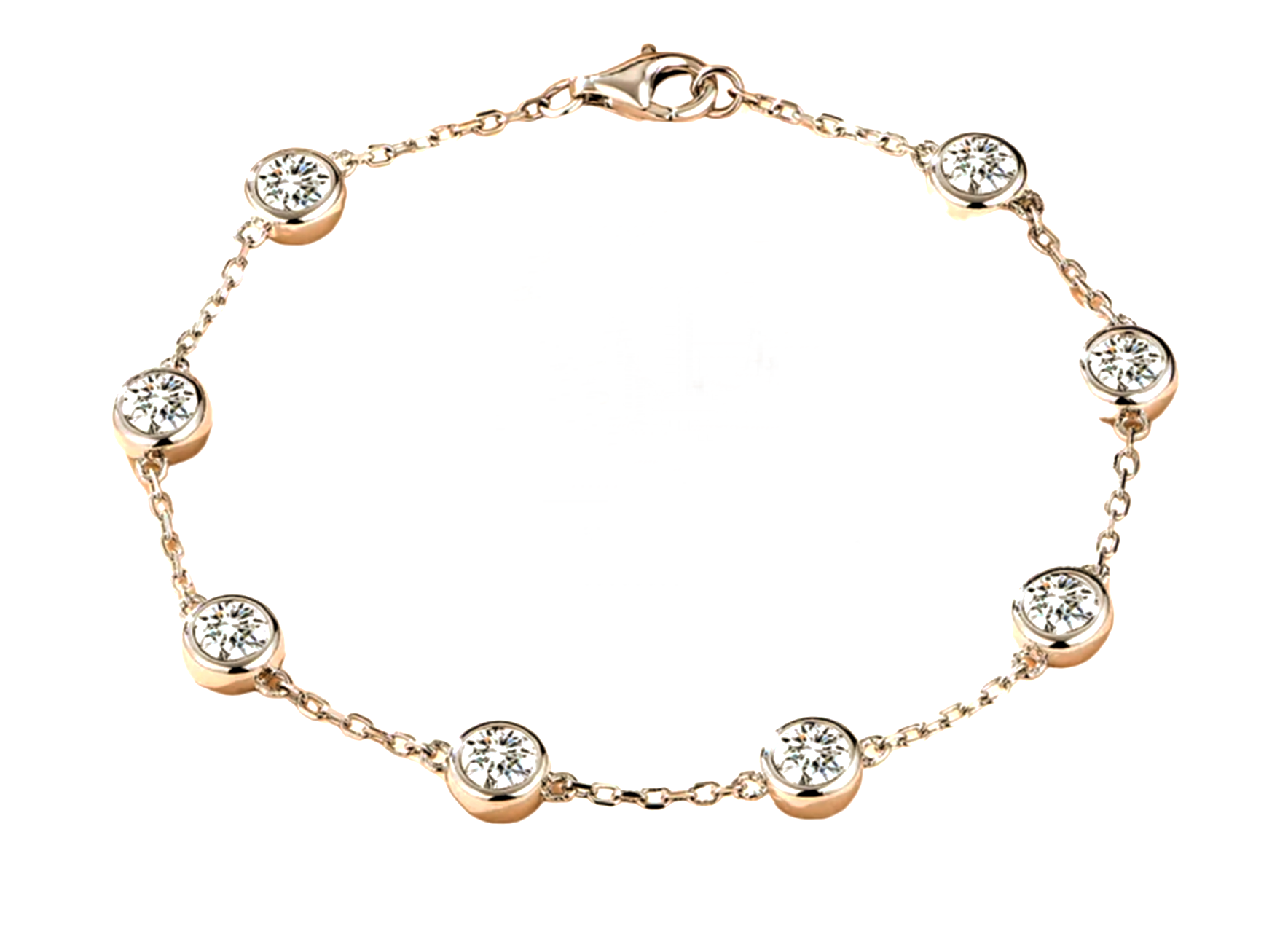 bracciale in oro bianco 18k e 8 diamanti naturali 0,80ct