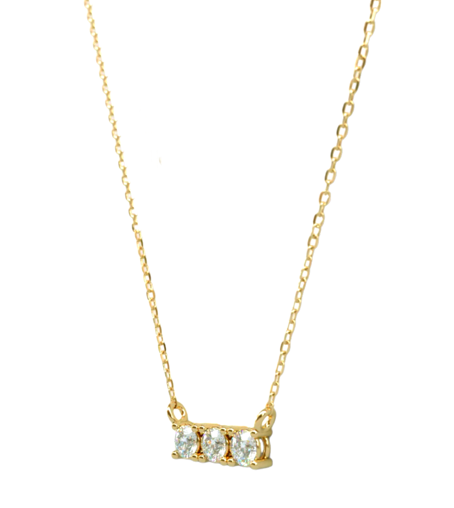 Collana Trilogy in oro giallo  con 3 diamanti naturali 0,30 ct