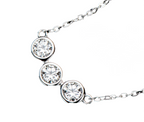 collana trilogy in oro con 3 diamanti naturali 0,30ct