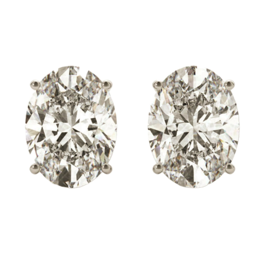 Orecchini punto luce con 2 diamanti naturali taglio ovale 0,30ct