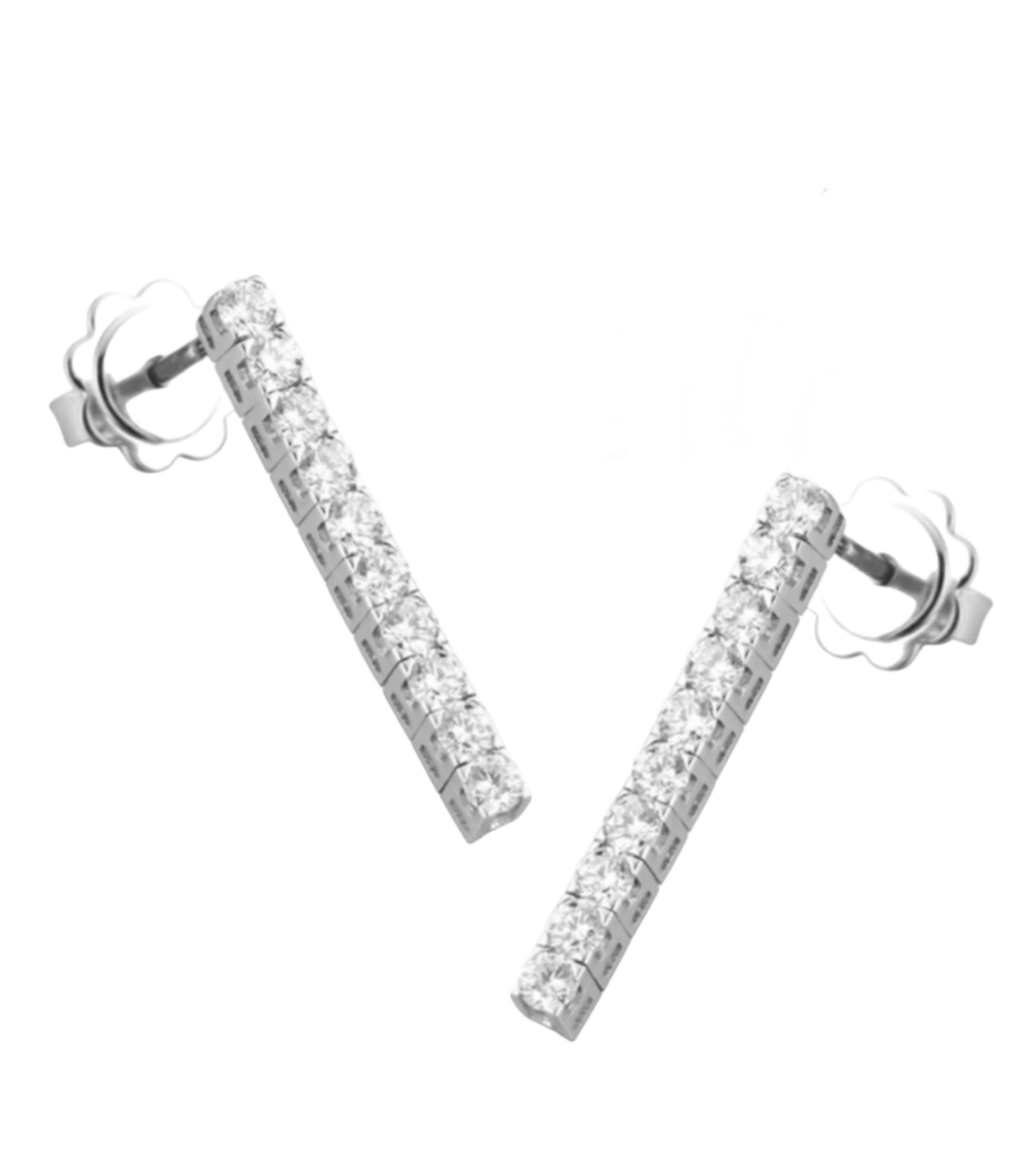 orecchini tennis in oro bianco 18k e 1 fila diamanti naturali 1,00ct
