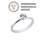 Anello solitario diamante naturale  0.15ct certificato IGI D IF