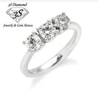 anello trilogy in oro bianco 18k con 3 diamanti naturali 1,50ct