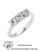 anello trilogy in oro bianco 18k con 3 diamanti naturali 1,50ct