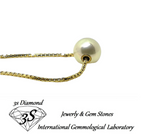 collana in oro bianco 18k con perla naturale australiane 10 mm