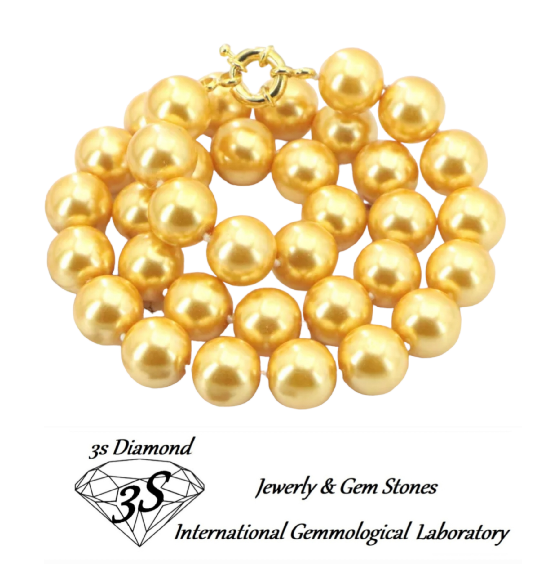 collana con oro giallo 18k e 1 fila di perla naturale australiane  38 cm