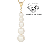 collana in oro  giallo 18k 750 e 5 perla naturale australiane