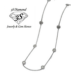 collana in oro bianco 18k 750 e 9 diamanti naturali 0,90 ct