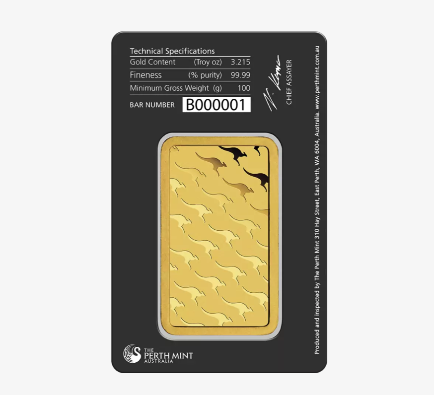 Lingotto oro puro 24k 100 grammi (the perth mint) Australia