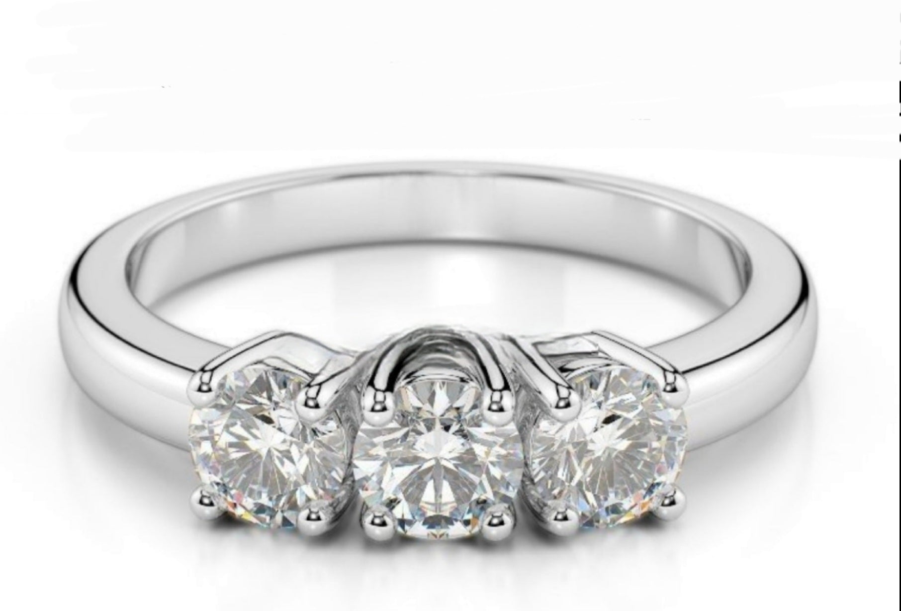 Anello trilogy , diamanti naturali 0.60ct certificato IGI D IF