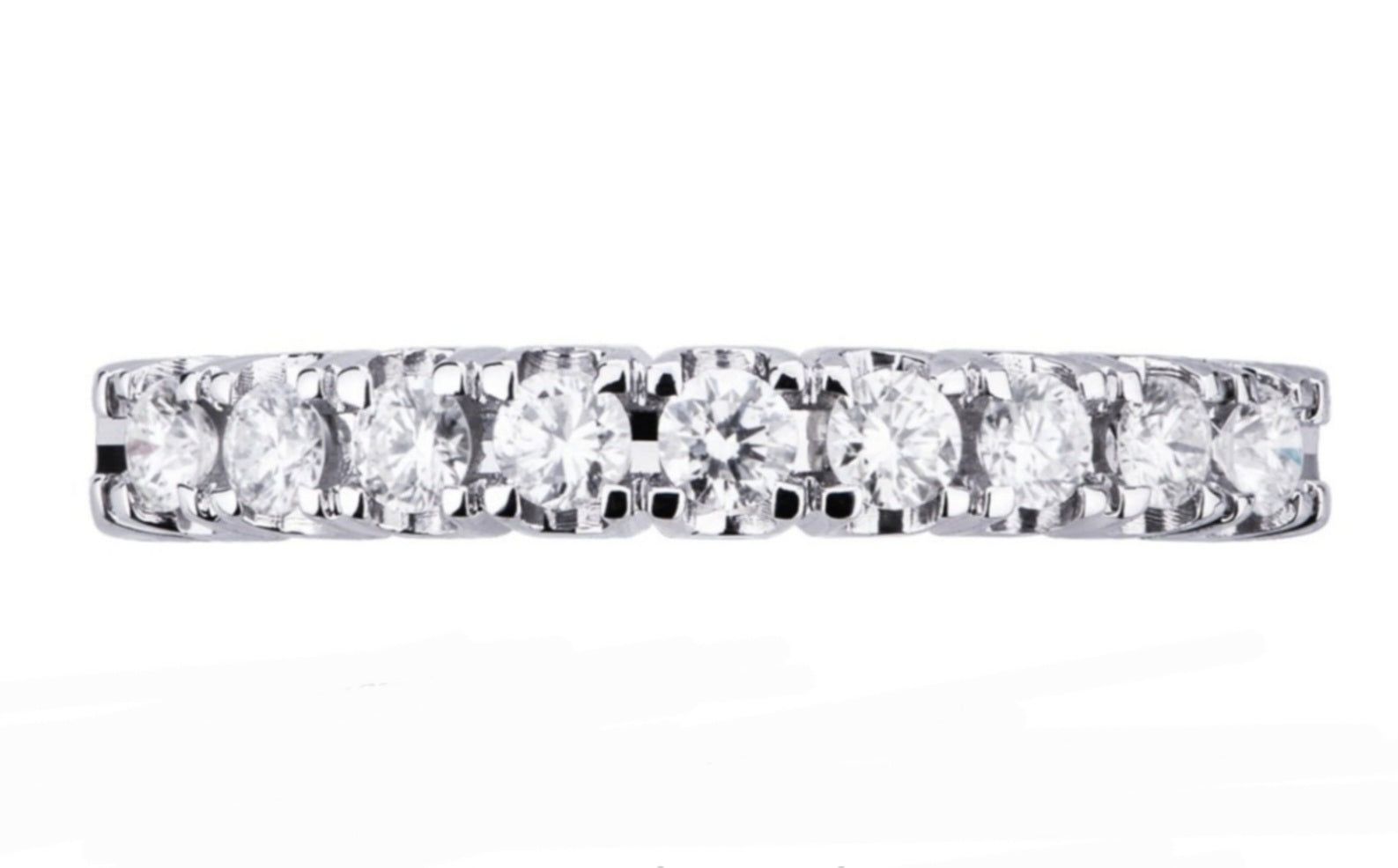 Anello veretta a 9 diamanti naturali 0.90 ct certificato IGI D VVS1