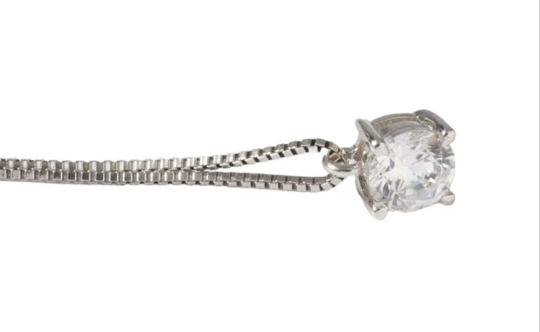 ciondolo punto luce certificato HRD In oro bianco e diamante naturale 0,15ct