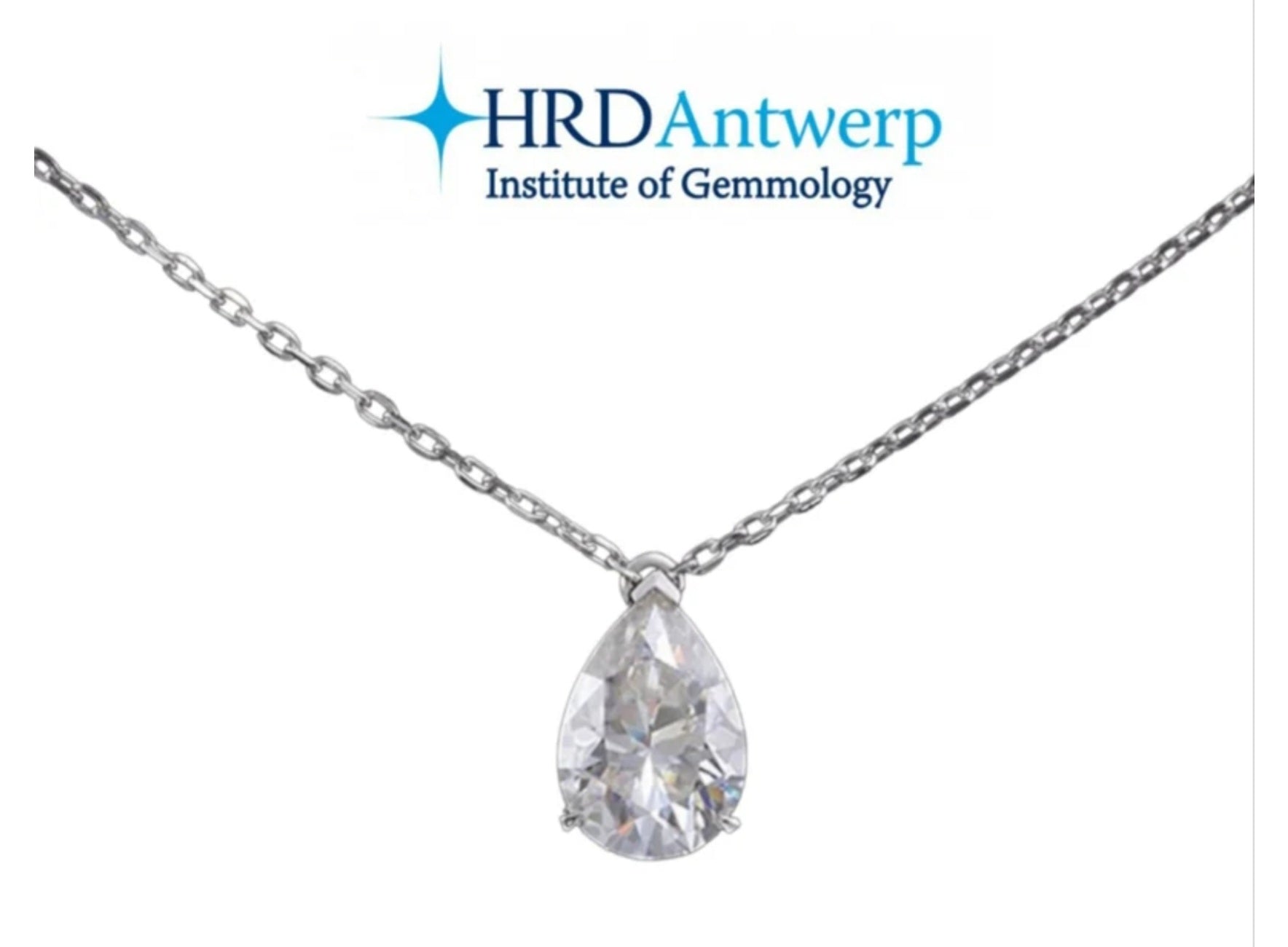 ciondolo punto luce taglio  gocce certificato HRD con diamante naturale 0,20ct