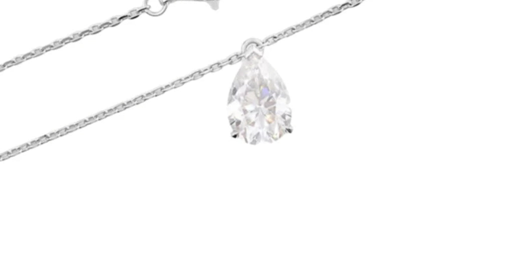 ciondolo punto luce taglio  gocce certificato HRD con diamante naturale 0,20ct