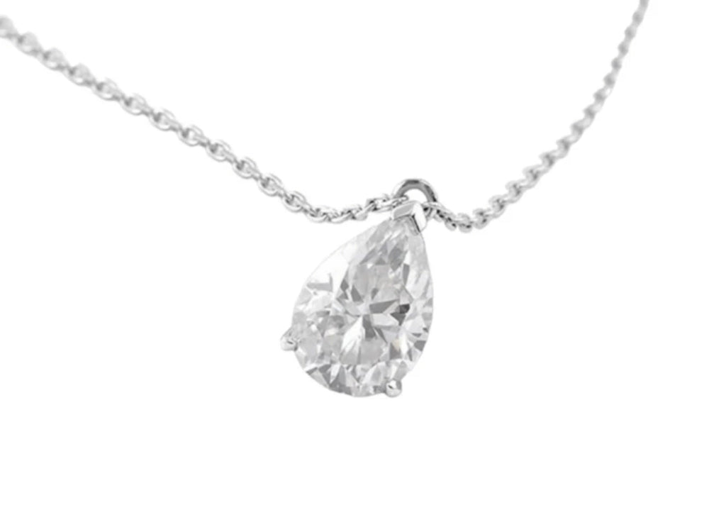 ciondolo punto luce taglio  gocce certificato HRD con diamante naturale 0,20ct