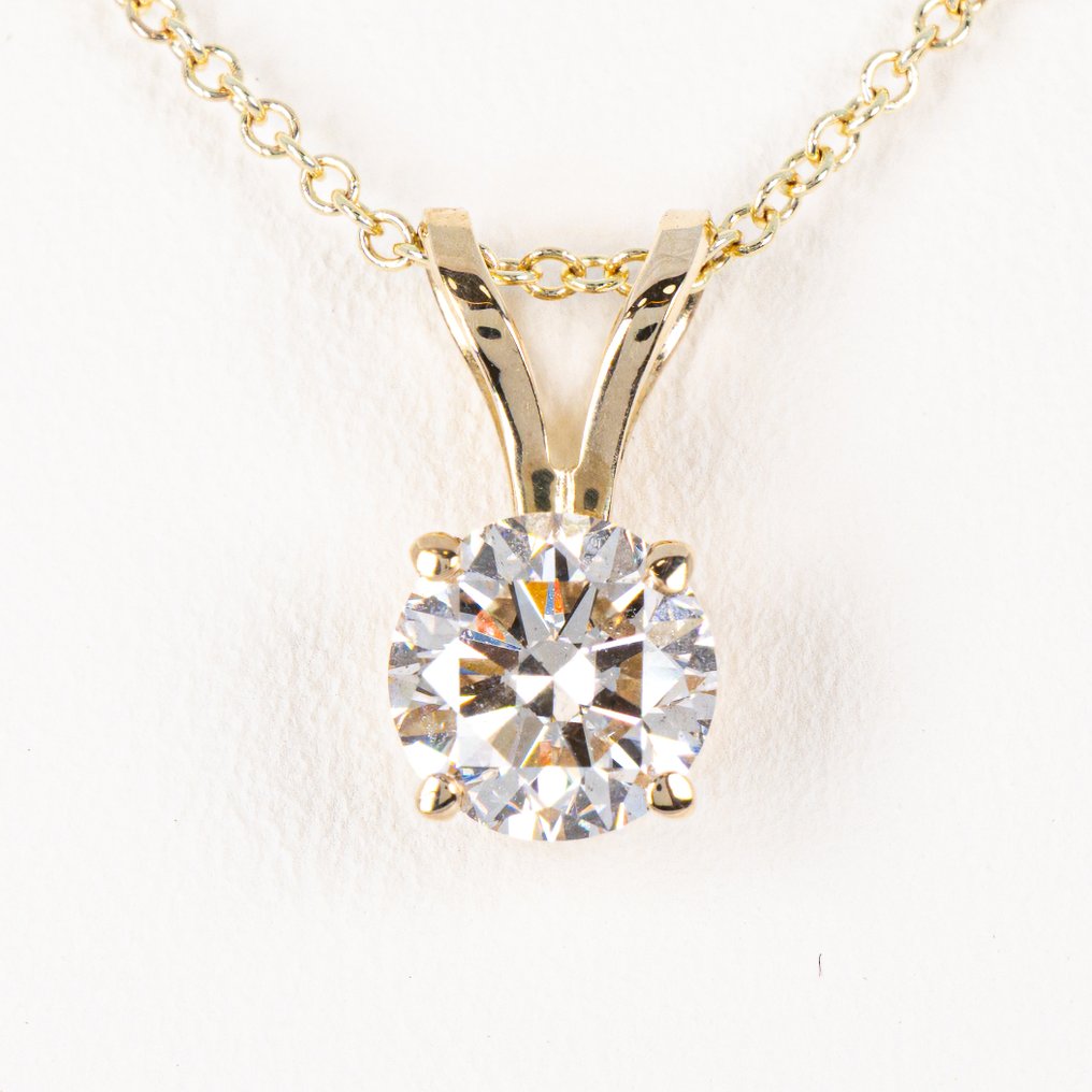 Collana con ciondolo - 18 carati Oro giallo - 0.92ct. tw. Diamante