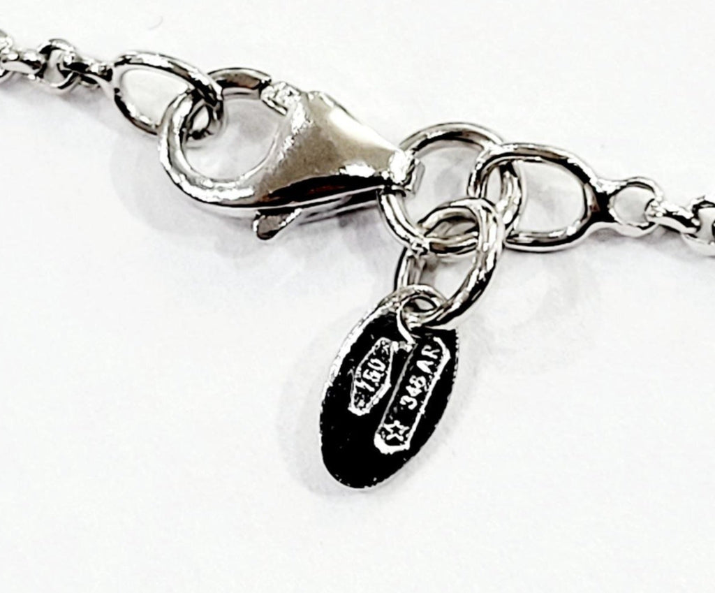 Collana con ciondolo - 18 carati Oro bianco - 2.62ct. Cw. Zaffiro - Diamante