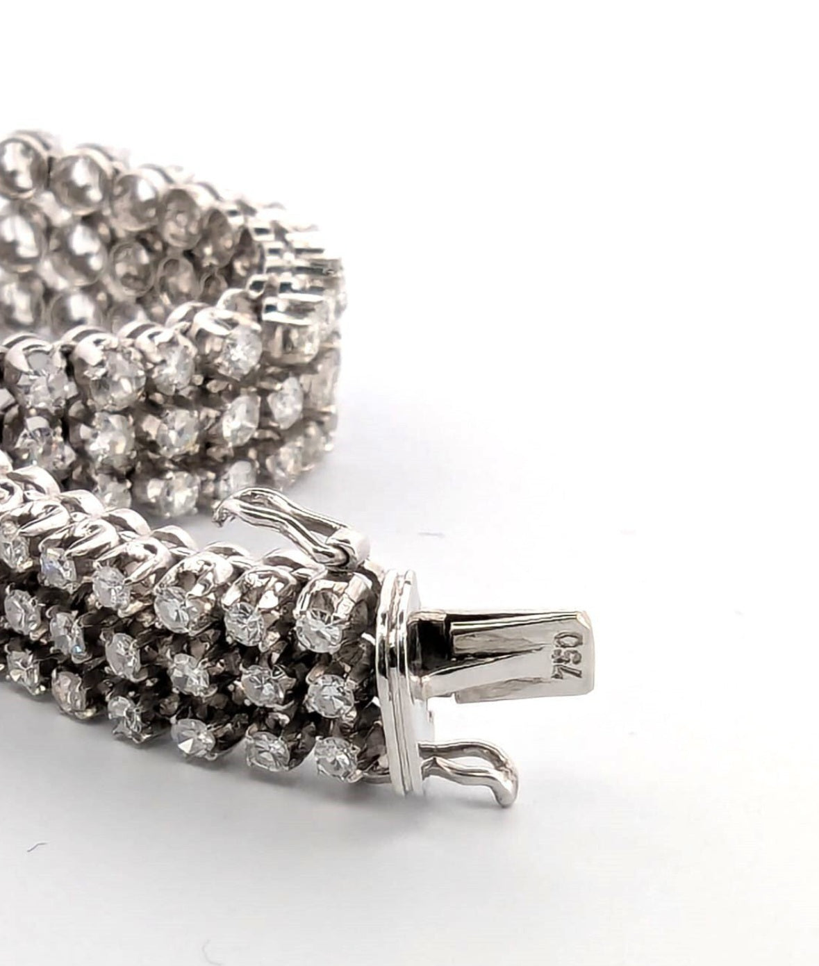 Bracciale Tennis - 18 carati Oro bianco, 14 ct Diamante (Naturale)