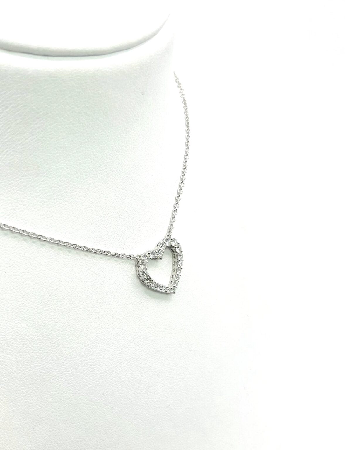 Collana Cuore - 18 carati Oro bianco - 1.00 ct. tw. Diamante Naturali