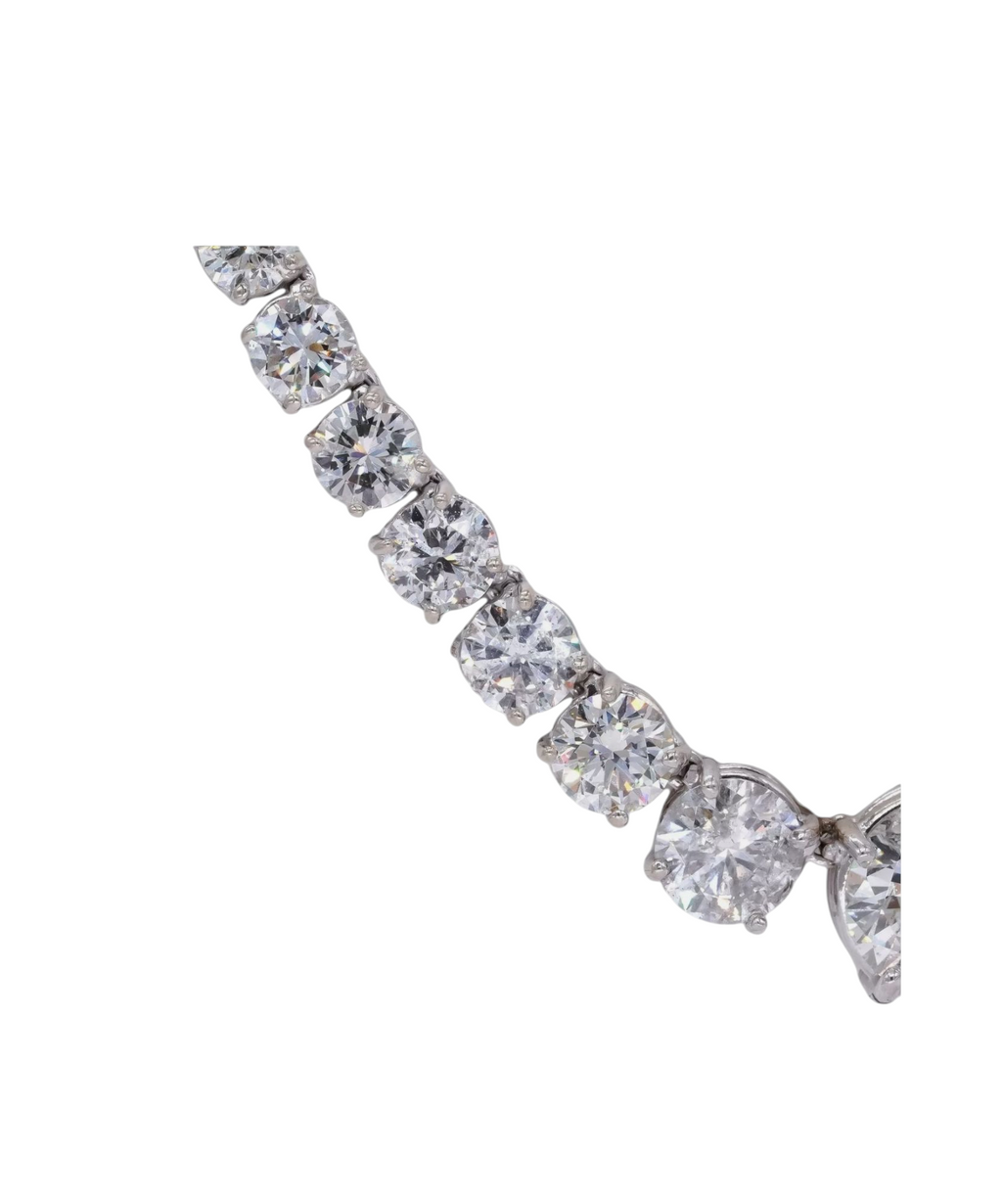 Collana tennis in oro bianco e diamanti naturali 57 ct