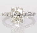 Anello solitario in oro bianco e diamanti naturali ovale 1.99 ct