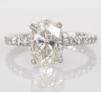 Anello solitario in oro bianco e diamanti naturali ovale 1.99 ct