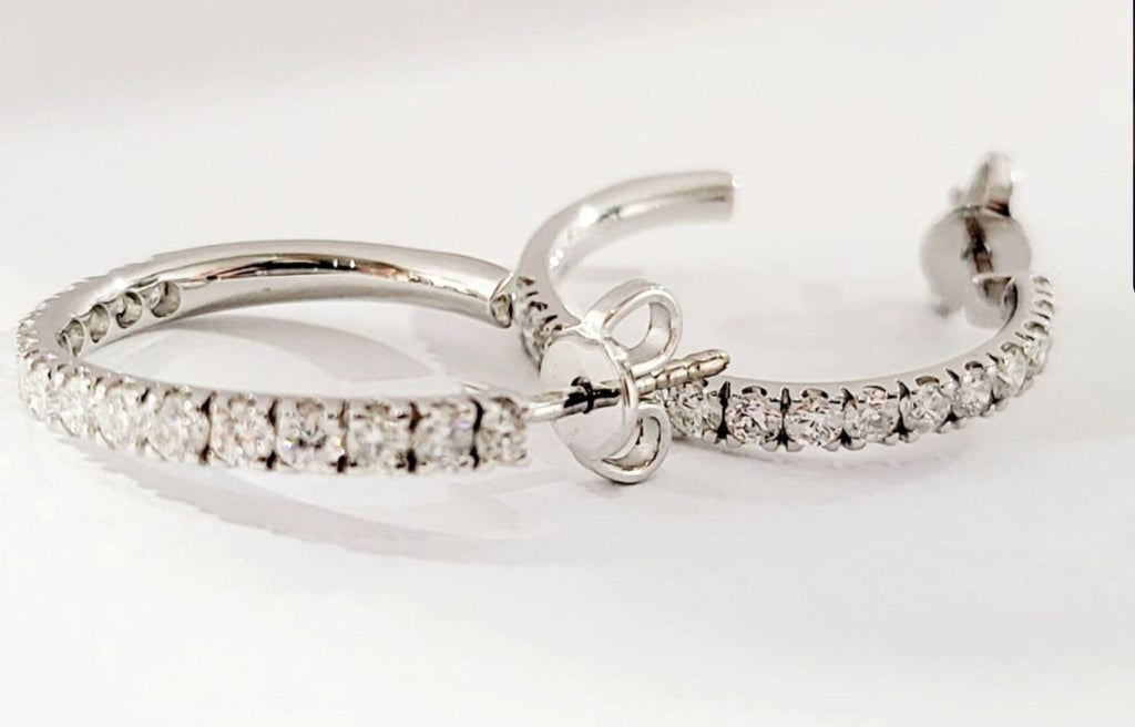 Orecchini - 18 carati Oro bianco - 1.10ct. tw. Diamante (Naturale)