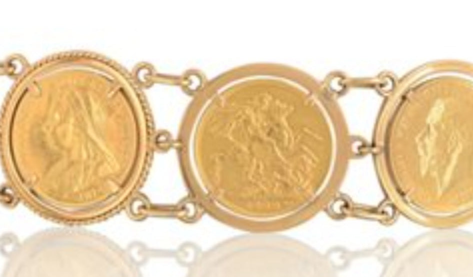 Bracciale in oro giallo  con 7 sterline 22k