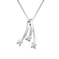 Collana con pendente trilogy con 0.30ct Diamanti Naturali  in oro bianco 18kt