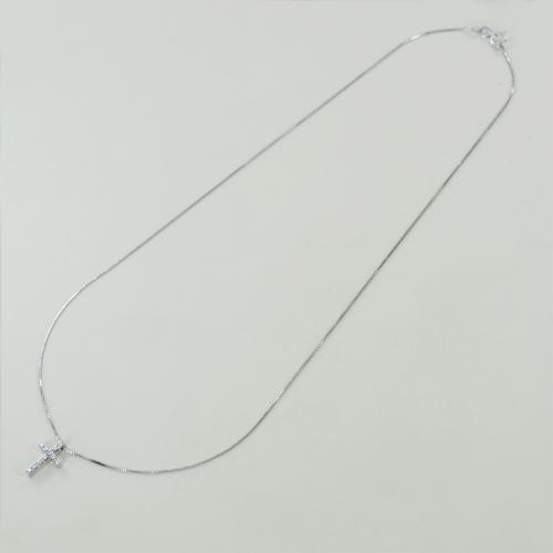 Collana con ciondolo Croce piccola con Diamanti ct. 0.55