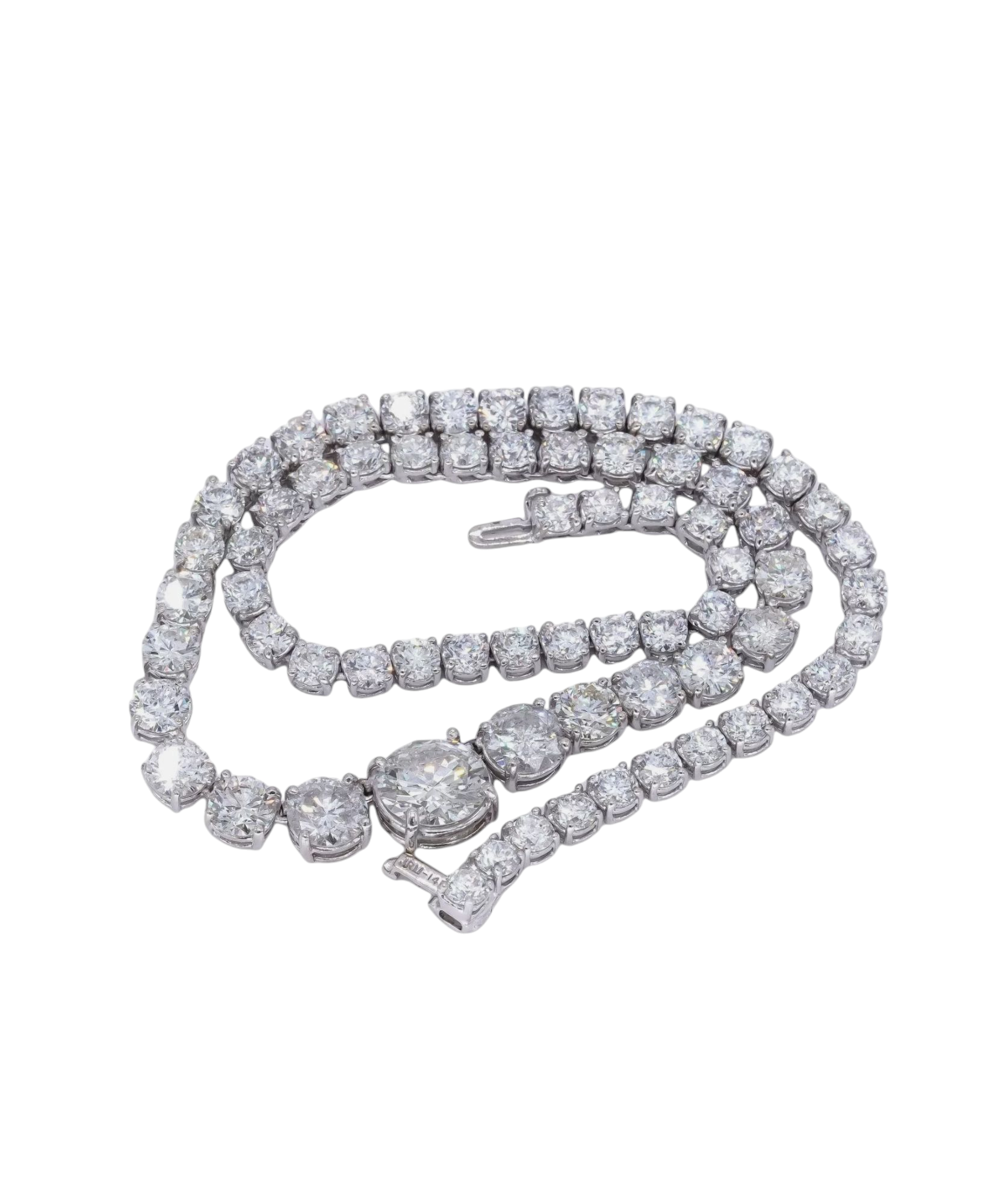 Collana tennis in oro bianco e diamanti naturali 57 ct