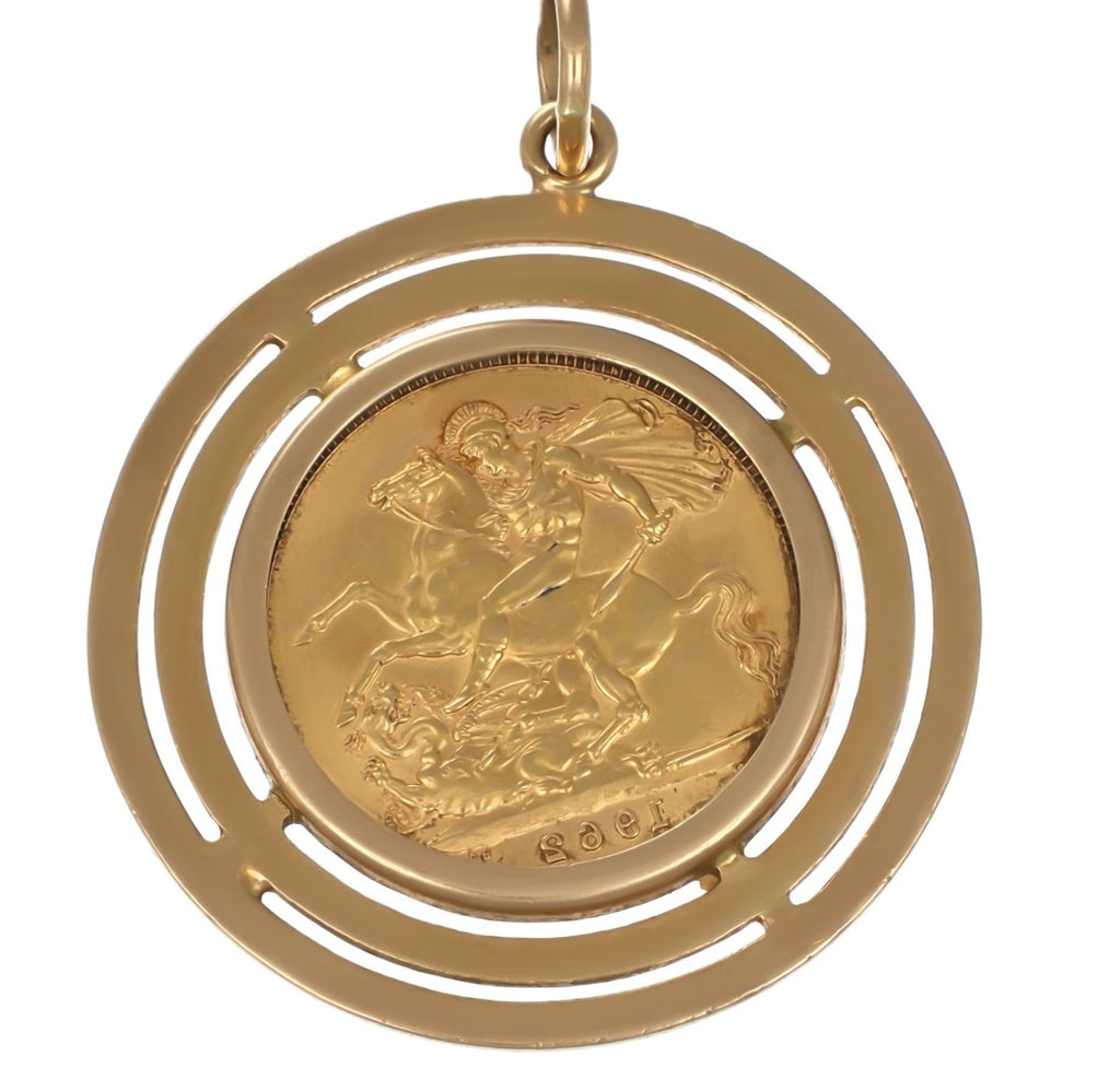 Ciondolo in oro con sterline oro 22k