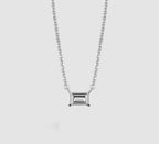 Collana punto luce in oro e diamante naturale smeraldo 0.45ct