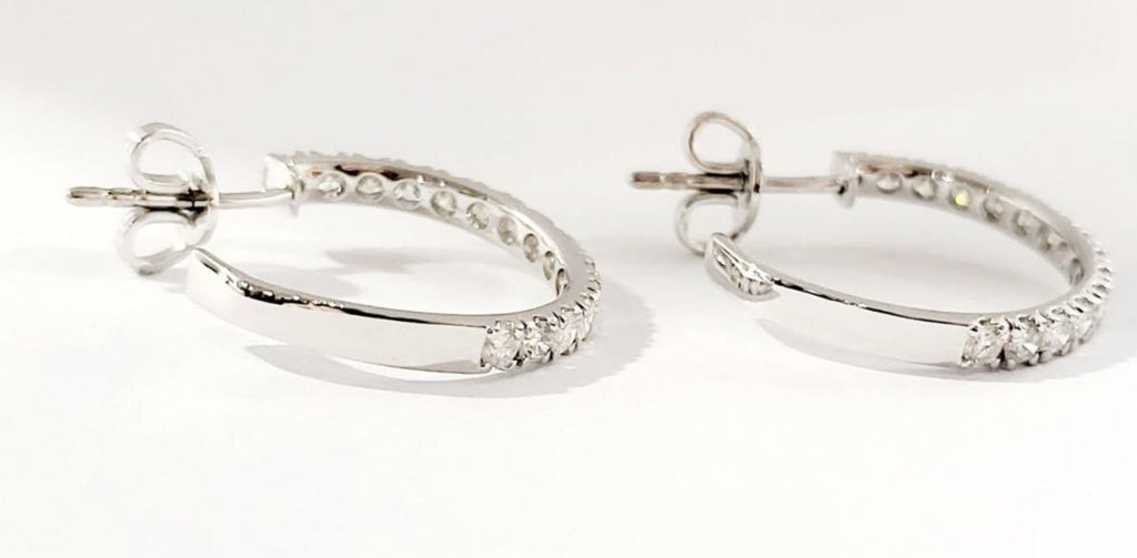 Orecchini - 18 carati Oro bianco - 1.10ct. tw. Diamante (Naturale)