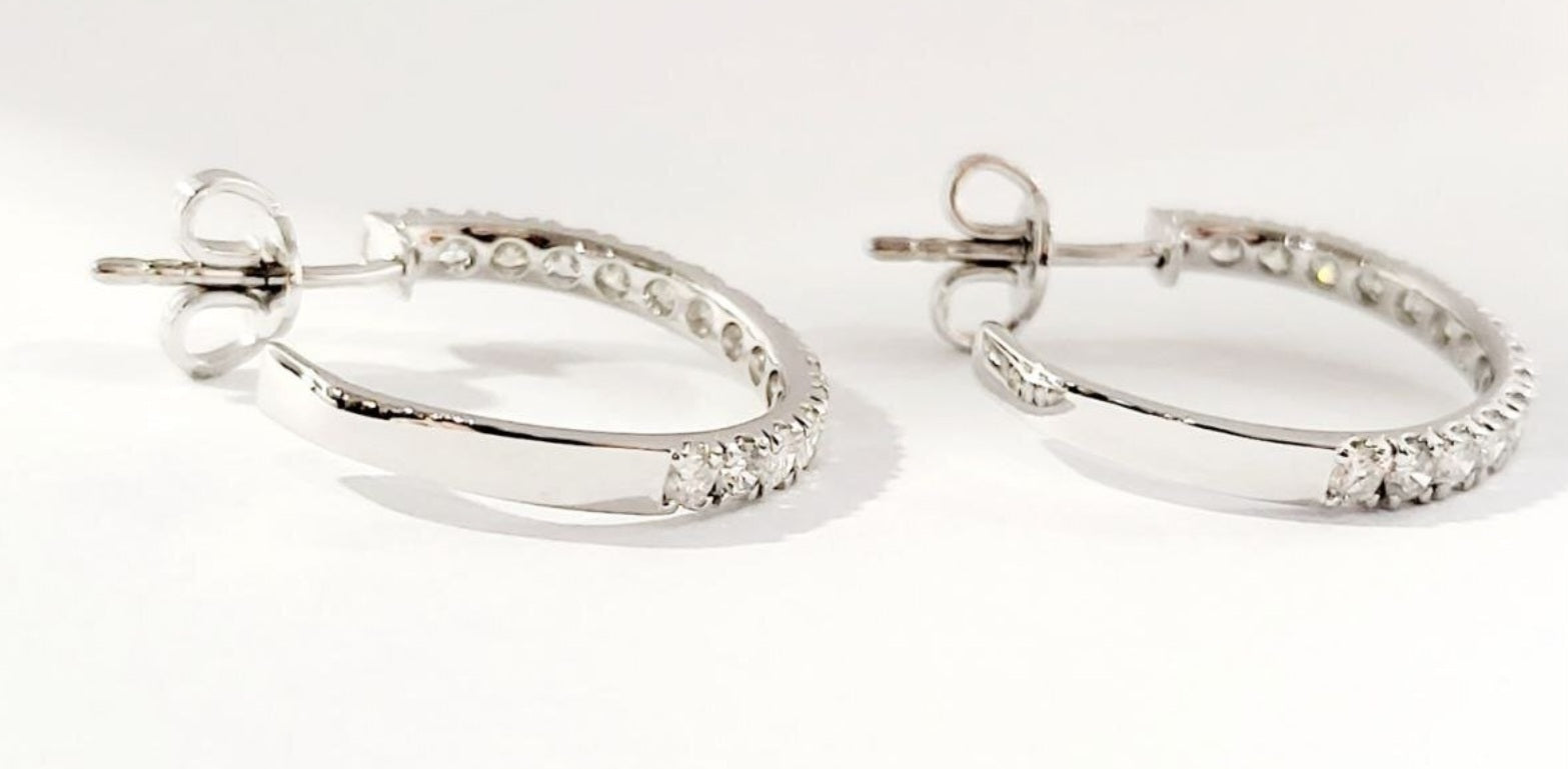 Orecchini - 18 carati Oro bianco - 1.10ct. tw. Diamante (Naturale)