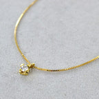 ciondolo  punto luce quadrato in oro bianco 18k e diamanti naturale  0,10 ct