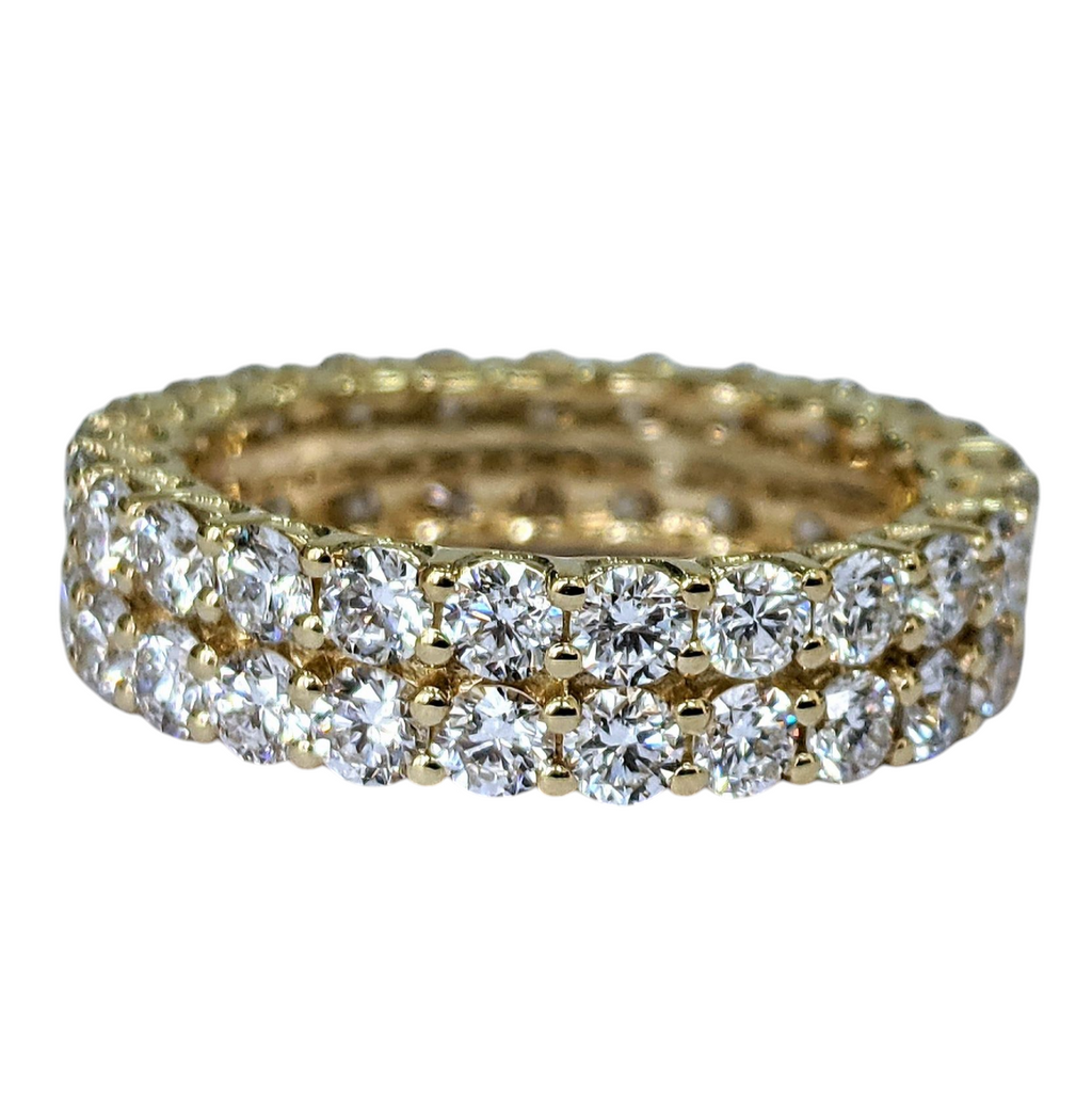 Anello veretta in oro giallo 18k e diamanti naturali 3.60ct