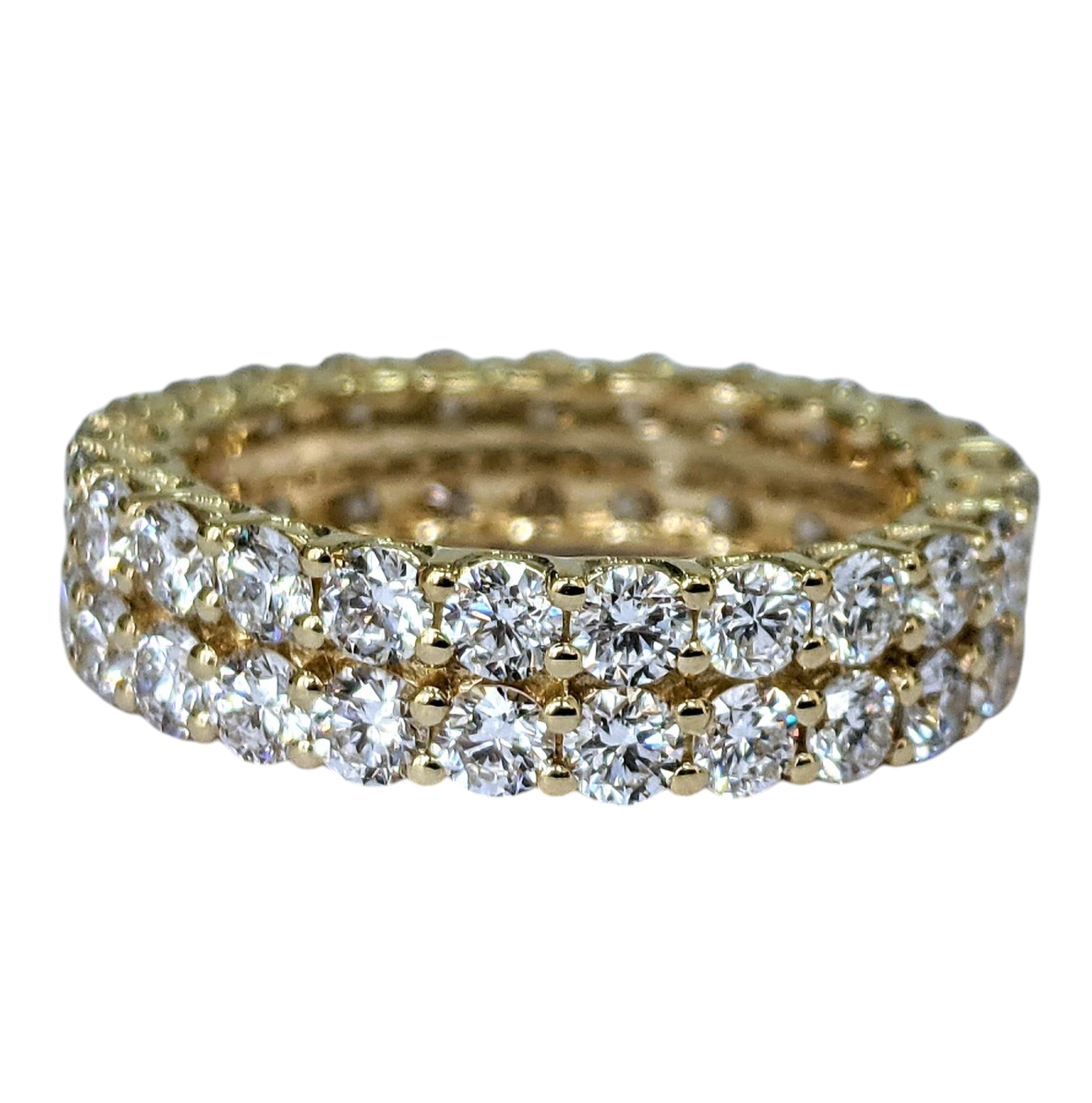 Anello veretta in oro giallo 18k e diamanti naturali 3.60ct