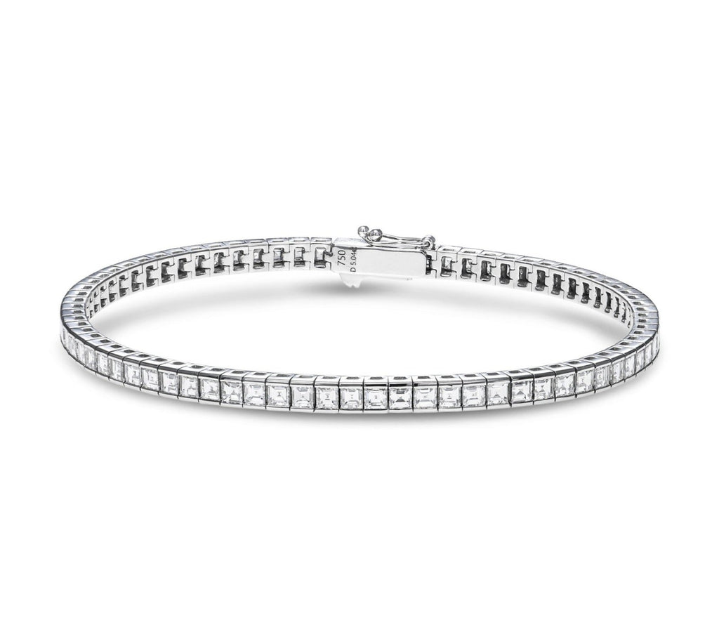 Bracciale tennis - 18 carati Oro bianco - 5.04ct. tw. Diamante (Naturale)