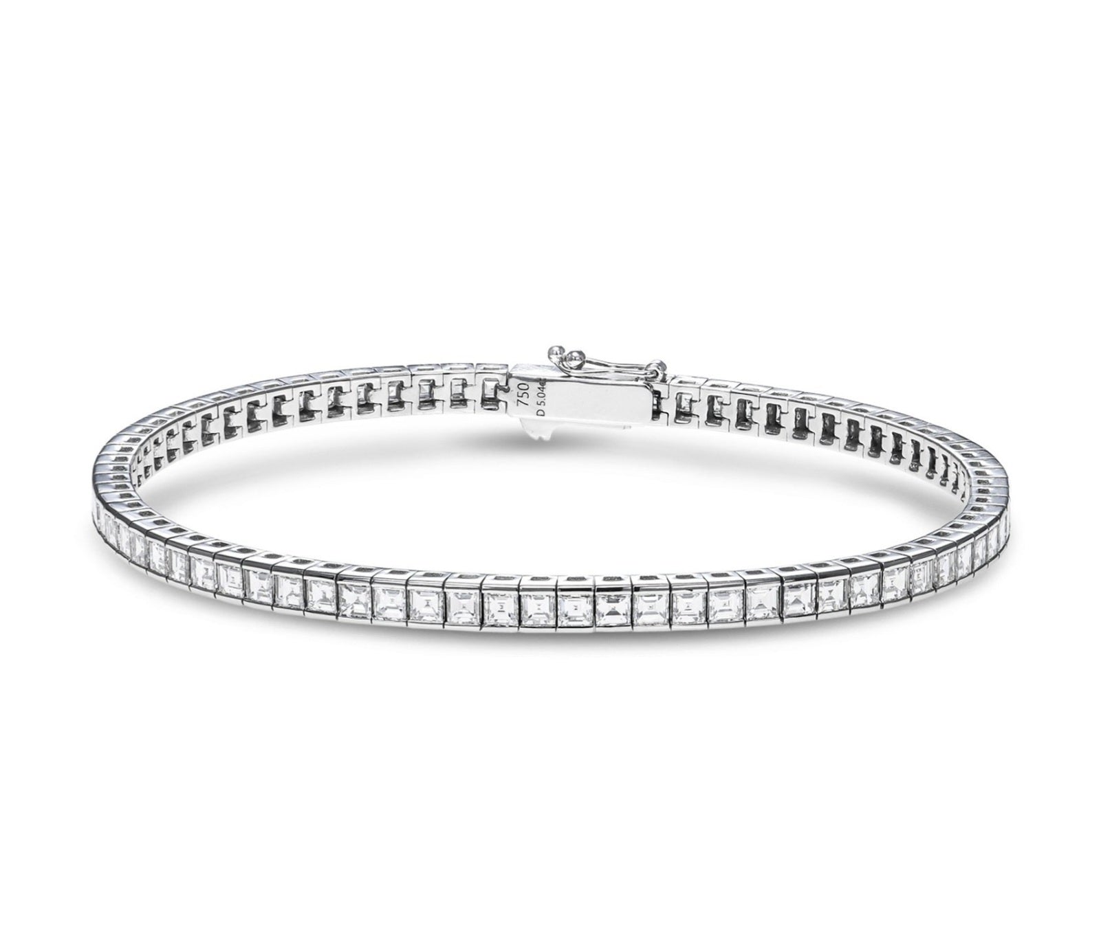 Bracciale tennis - 18 carati Oro bianco - 5.04ct. tw. Diamante (Naturale)
